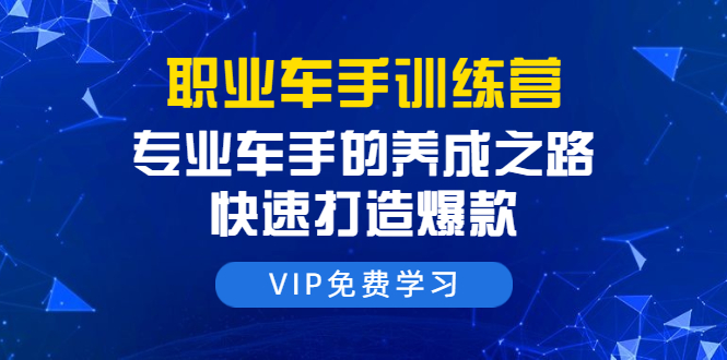 职业车手训练营：专业车手的养成之路，快速打造爆款（8节-无水印直播课）-杨大侠副业网