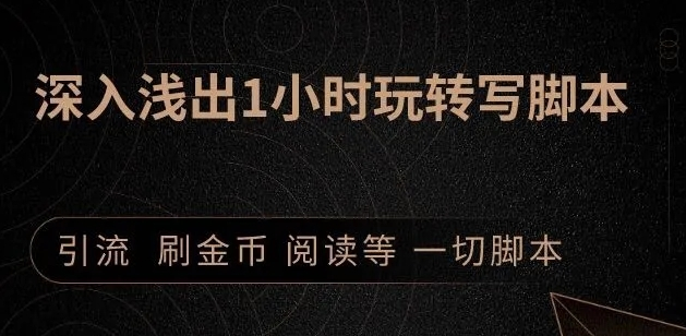 引流脚本实战课：1小时深入浅出视频实操讲解，教你0基础学会写引流脚本-杨大侠副业网