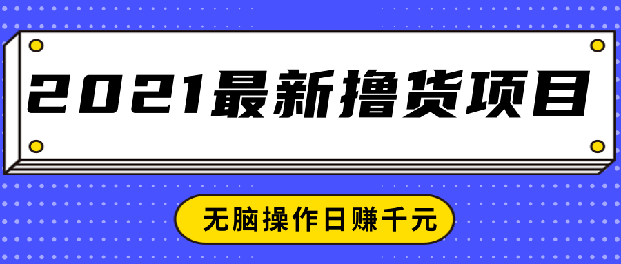 2021最新撸货项目，一部手机即可实现无脑操作轻松日赚千元-杨大侠副业网