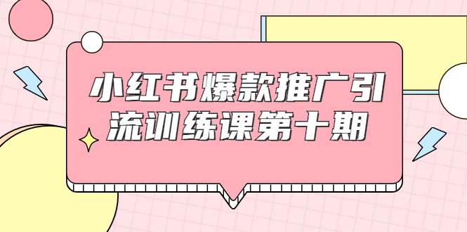 小红书爆款推广引流训练课第十期，手把手带你玩转小红书，轻松月入过万-杨大侠副业网