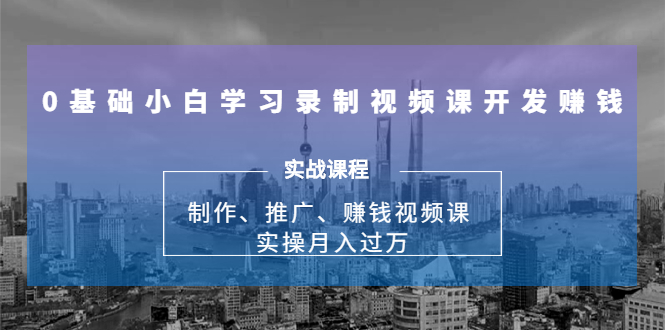 0基础小白学习录制视频课开发赚钱：制作、推广、赚钱视频课 实操月入过万-杨大侠副业网