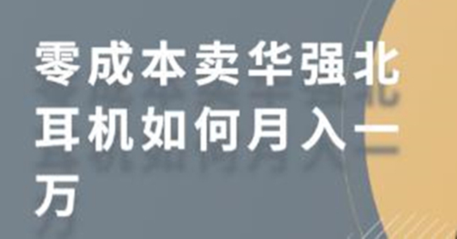 零成本卖华强北耳机如何月入10000+，教你在小红书上卖华强北耳机-杨大侠副业网