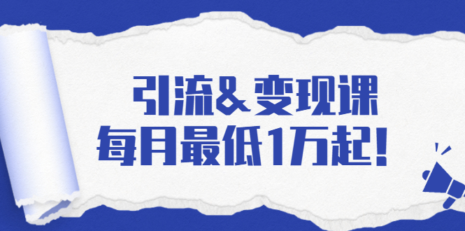 引流&变现课：分享一整套流量方法以及各个渠道收入，每月最低1万起！-杨大侠副业网