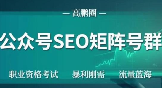 高鹏圈公众号SEO矩阵号群，实操20天纯收益25000+，普通人都能做-杨大侠副业网