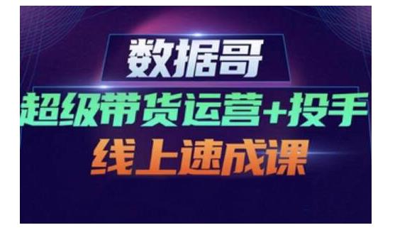 数据哥·超级带货运营+投手线上速成课，快速提升运营和熟悉学会投手技巧-杨大侠副业网