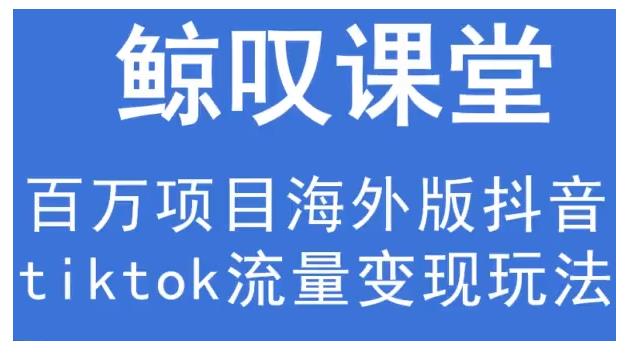 鲸叹号·海外TIKTOK训练营，百万项目海外版抖音tiktok流量变现玩法-杨大侠副业网