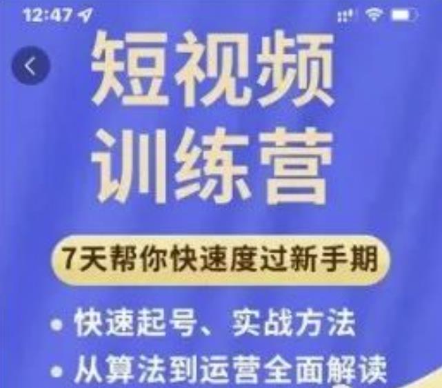 成哥从入门到精通7天短视频运营训练营，理论、实战、创新共42节课-杨大侠副业网