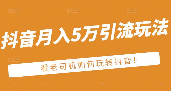 老古董·抖音月入5万引流玩法，看看老司机如何玩转抖音(附赠：抖音另类引流思路)-杨大侠副业网