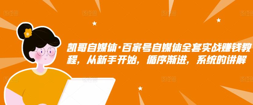 凯哥自媒体·百家号自媒体全套实战赚钱教程，从新手开始，循序渐进，系统的讲解-杨大侠副业网