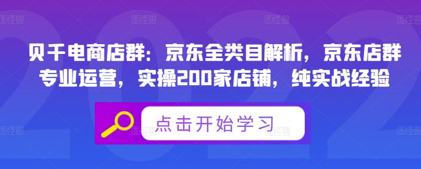 贝千电商店群：京东全类目解析，京东店群专业运营，实操200家店铺，纯实战经验-杨大侠副业网