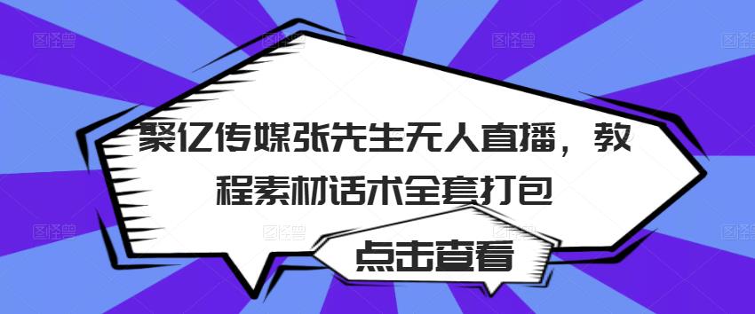 聚亿传媒张先生无人直播，教程素材话术全套打包-杨大侠副业网