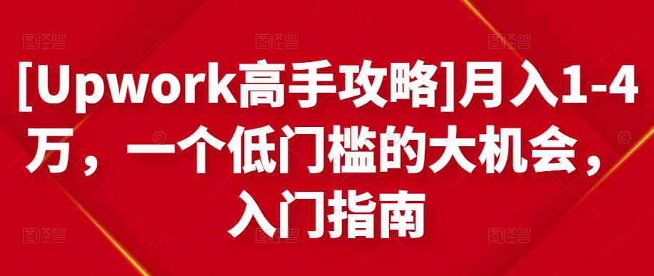 [Upwork高手攻略]月入1-4万，一个低门槛的大机会，入门指南-杨大侠副业网