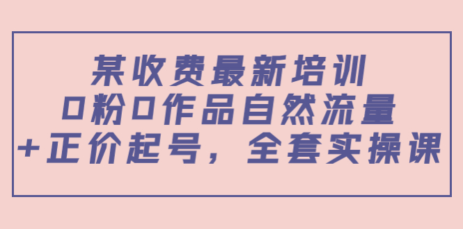 某最新收费培训内容：0粉0作品自然流量+正价起号，全套实操课-杨大侠副业网