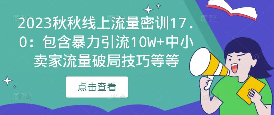 2023秋秋线上流量密训17.0：包含暴力引流10W+中小卖家流量破局技巧等等-杨大侠副业网