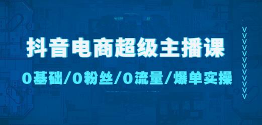 抖音电商超级主播课：0基础、0粉丝、0流量、爆单实操！-杨大侠副业网