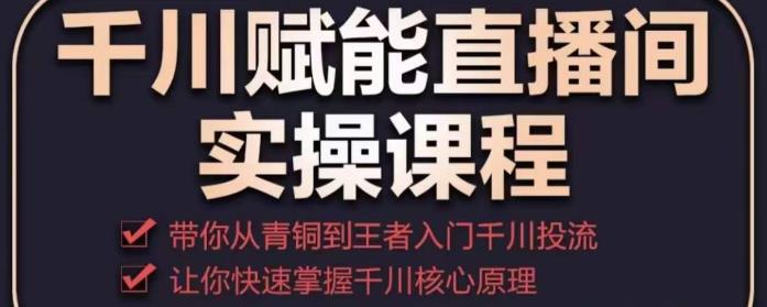 千川赋能直播间实操课程，带你从青铜到王者的入门千川投流，让你快速掌握千川核心原理-杨大侠副业网