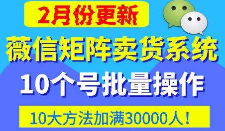 微信矩阵卖货系统，多线程批量养10个微信号，10种加粉落地方法，快速加满3W人卖货！-杨大侠副业网