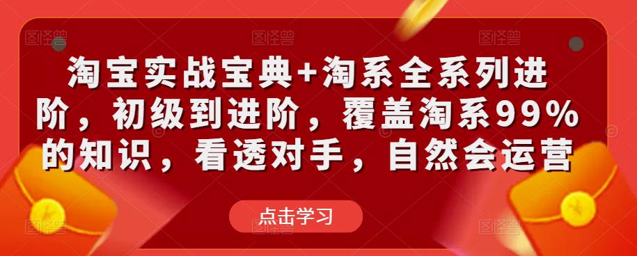 淘宝实战宝典+淘系全系列进阶，初级到进阶，覆盖淘系99%的知识，看透对手，自然会运营-杨大侠副业网