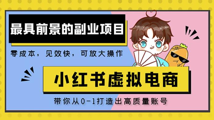 小红书蓝海大市场虚拟电商项目，手把手带你打造出日赚2000+高质量红薯账号-杨大侠副业网