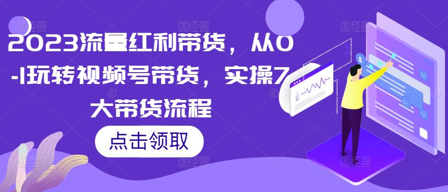 2023流量红利带货，从0-1玩转视频号带货，实操7大带货流程-杨大侠副业网