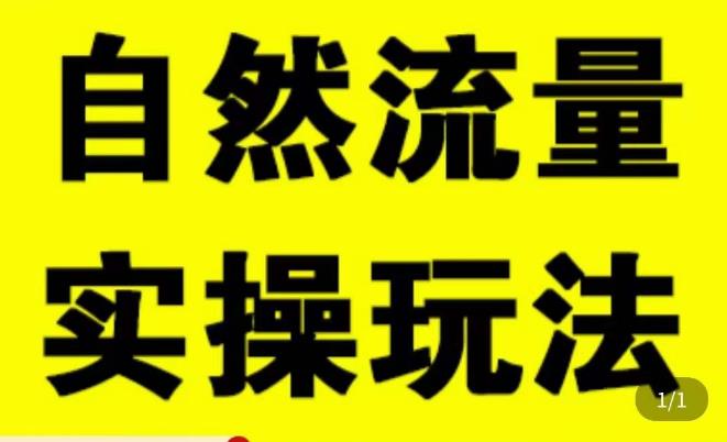 拼多多自然流量天花板，拼多多自然流的实操玩法，自然流量是怎么来的，如何开车带来自然流等知识-杨大侠副业网