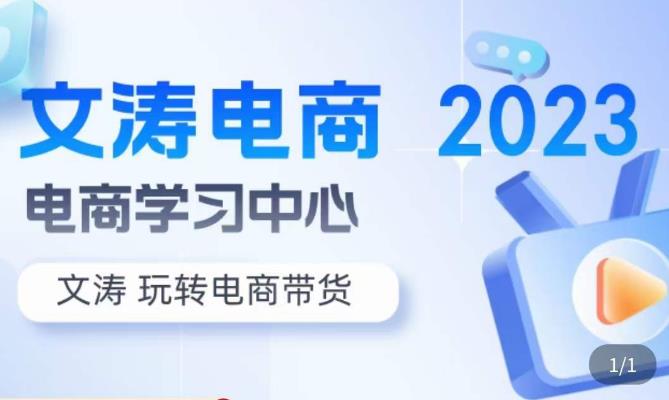 文涛电商·7天零基础自然流起号，​快速掌握店铺运营的核心玩法，突破自然展现量，玩转直播带货-杨大侠副业网