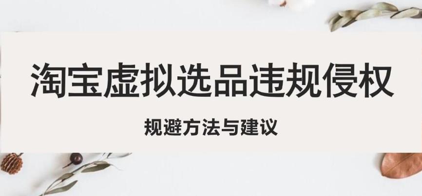 淘宝虚拟违规侵权规避方法与建议，6个部分详细讲解，做虚拟资源必看-杨大侠副业网