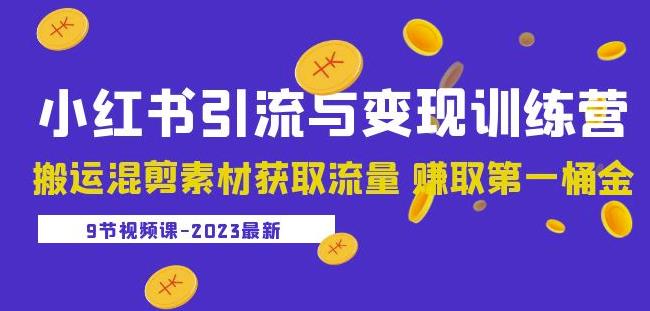 2023小红书引流与变现训练营：搬运混剪素材获取流量赚取第一桶金（9节课）-杨大侠副业网