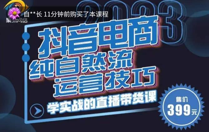 李扭扭·2023自然流运营技巧，纯自然流不亏品起盘直播间，实战直播带货课（视频课+话术文档）-杨大侠副业网