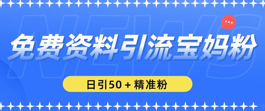 免费资料引流宝妈粉，日引50+精准粉【揭秘】-杨大侠副业网