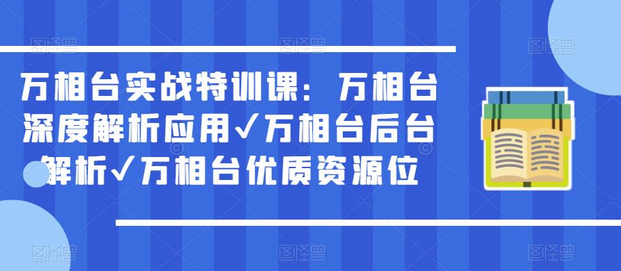 万相台实战特训课：万相台深度解析应用✔万相台后台解析✔万相台优质资源位-杨大侠副业网