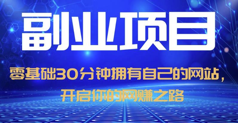 零基础30分钟拥有自己的网站，日赚1000+，开启你的网赚之路-杨大侠副业网