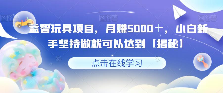 益智玩具项目，月赚5000＋，小白新手坚持做就可以达到【揭秘】-杨大侠副业网