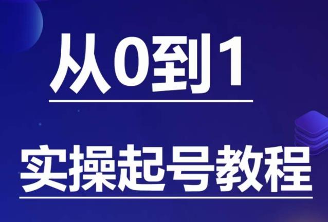 石野·小白起号实操教程，​掌握各种起号的玩法技术，了解流量的核心-杨大侠副业网