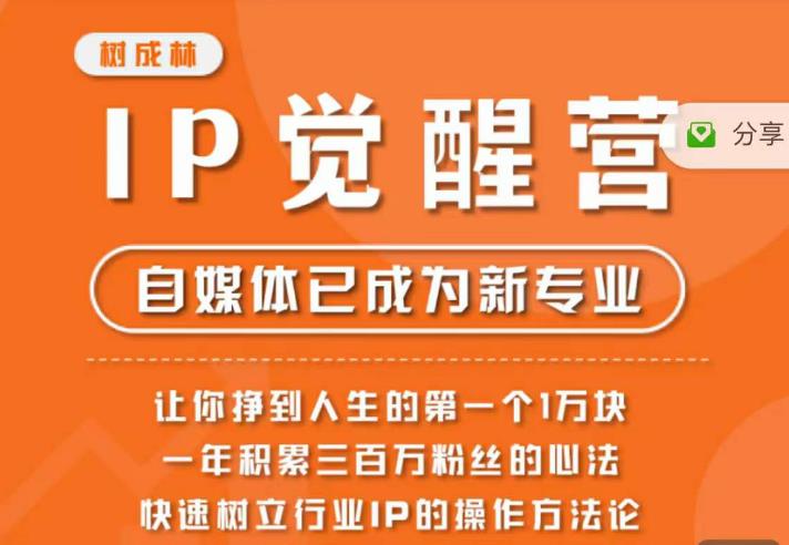 树成林·IP觉醒营，快速树立行业IP的操作方法论，让你赚到人生的第一个1万块-杨大侠副业网