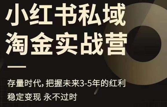 小红书私域淘金实战营，存量时代，把握未来3-5年的红利-杨大侠副业网