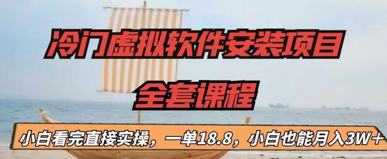 冷门虚拟软件安装项目，一单18.8，小白也能月入3W＋【揭秘】-杨大侠副业网