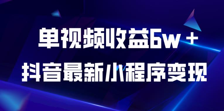 抖音最新小程序变现项目，单视频收益6w＋，小白可做【揭秘】-杨大侠副业网