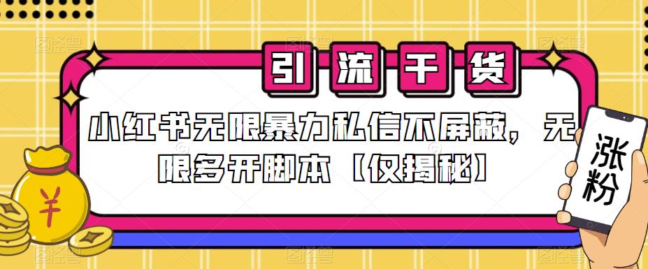 小红书无限暴力私信不屏蔽，无限多开脚本【仅揭秘】-杨大侠副业网