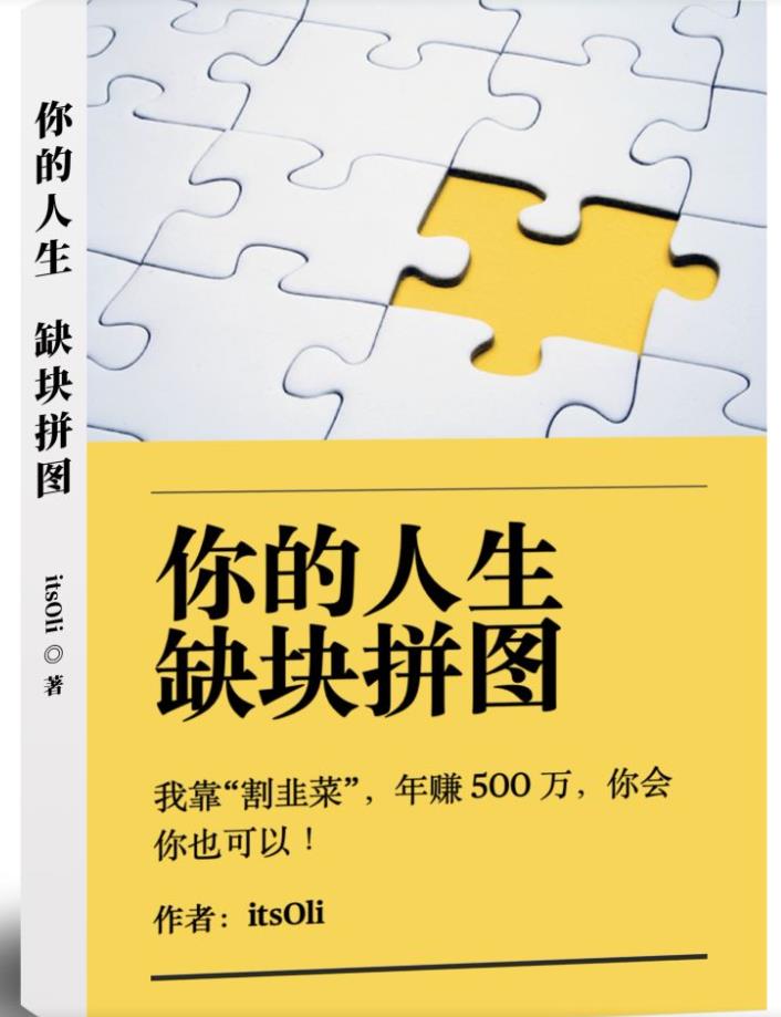 某高赞电子书《你的人生，缺块拼图——我靠“割韭菜”，年赚500万，你会你也可以》-杨大侠副业网