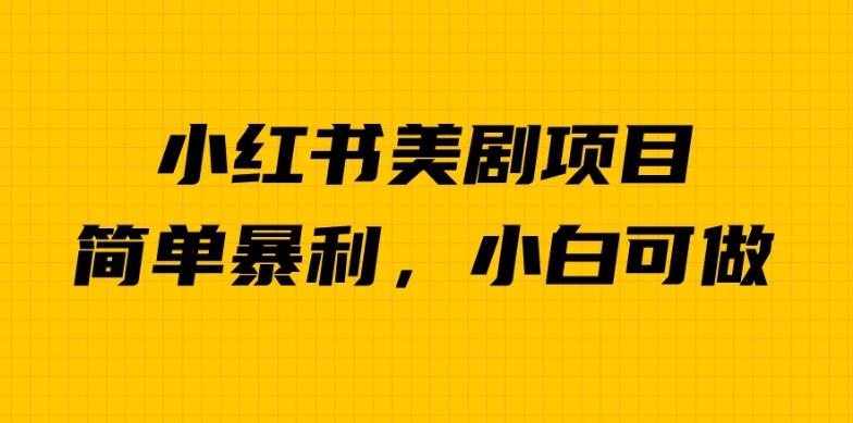 外面卖1980的小红书美剧项目，单日收益1000＋，小众暴利的赛道【揭秘】-杨大侠副业网