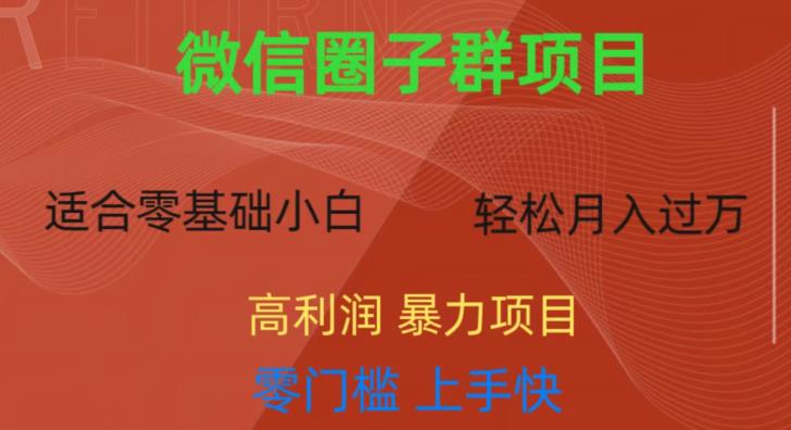 微信资源圈子群项目，零门槛，易上手，一个群1元，一天轻轻松松300+【揭秘】-杨大侠副业网