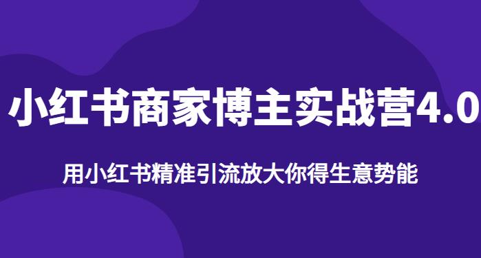 【推荐】小红书商家博主精准引流实战营4.0，用小红书放大你的生意势能-杨大侠副业网