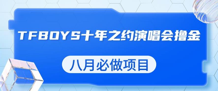 最新蓝海项目，靠最近非常火的TFBOYS十年之约演唱会流量掘金，八月必做的项目【揭秘】-杨大侠副业网