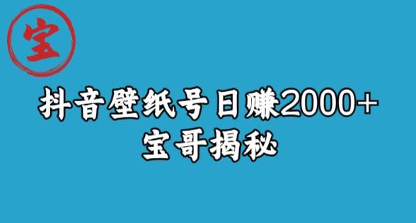 宝哥抖音壁纸号日赚2000+，不需要真人露脸就能操作【揭秘】-杨大侠副业网