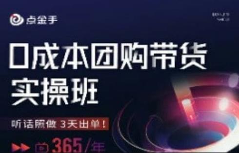 点金手0成本团购带货实操班，听话照做3天出单-杨大侠副业网