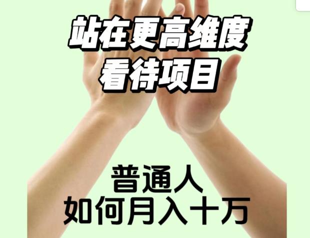 2023最火项目：站在更高维度看待项目，普通人如何月入十万【揭秘】-杨大侠副业网