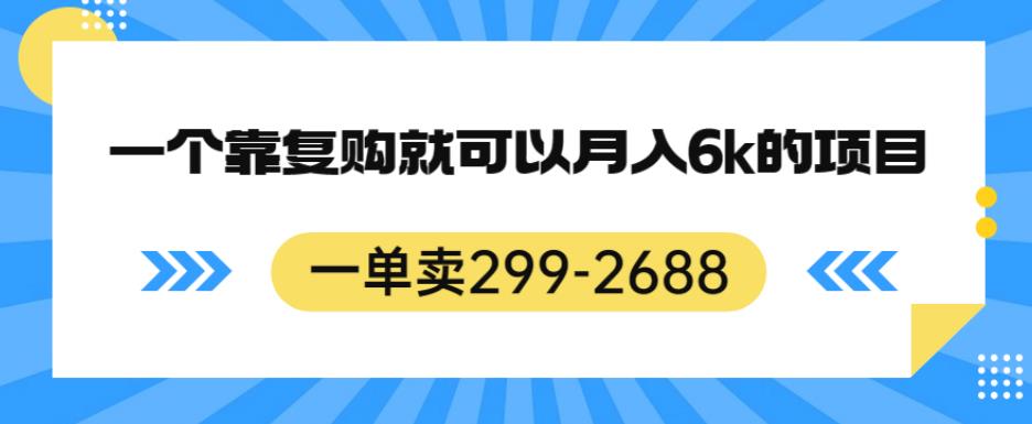 一单卖299-2688，一个靠复购就可以月入6k的暴利项目【揭秘】-杨大侠副业网