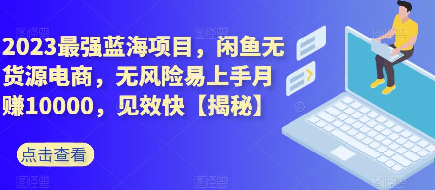 2023最强蓝海项目，闲鱼无货源电商，无风险易上手月赚10000，见效快【揭秘】-杨大侠副业网