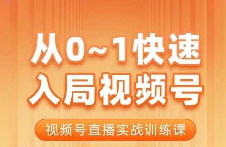 陈厂长·从0-1快速入局视频号课程，视频号直播实战训练课-杨大侠副业网